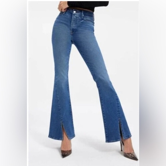 Good American Denim - Good American Good Legs Flare Twisted Slit Jeans Size 30 NEW